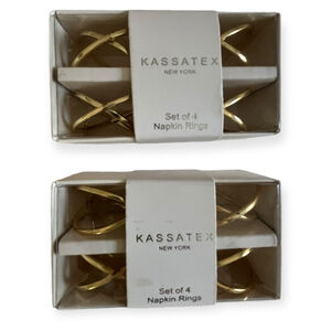 Kassatex Gold Napkin Rings- two sets of 3